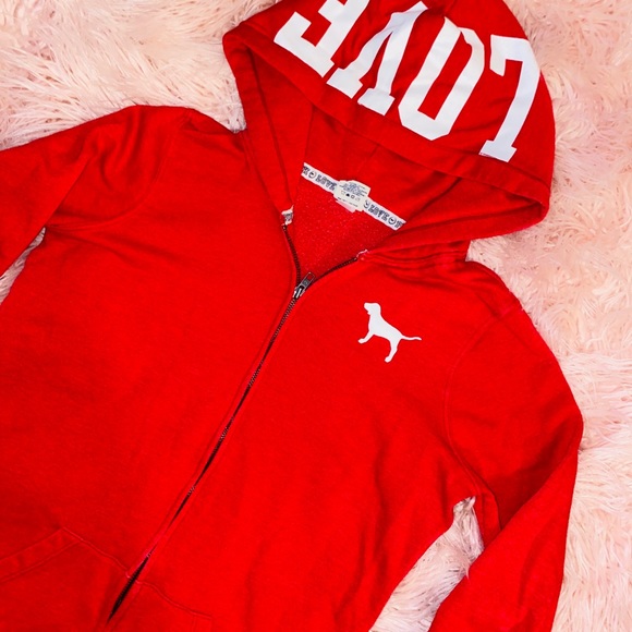PINK! By Victoria’s Secret Red Hoodie! - Picture 2 of 3